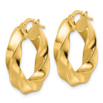 10ky Polished 5.25mm Hollow Twisted Round Hoop Earrings - Product Photo