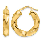 10ky Polished 5.25mm Hollow Twisted Round Hoop Earrings - Product Photo