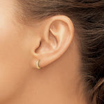 10K Yellow Gold Polished 1.5mm CZ Hinged Hoop Earrings - Product Photo