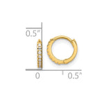 10K Yellow Gold Polished 1.5mm CZ Hinged Hoop Earrings - Product Photo