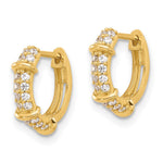 10K Polished CZ Hinged Hoop Earrings - Product Photo