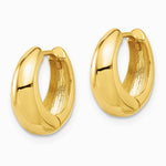 10K Yellow Gold Polished Hinged Huggie Hoop Earrings - Product Photo