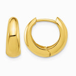 10K Yellow Gold Polished Hinged Huggie Hoop Earrings - Product Photo