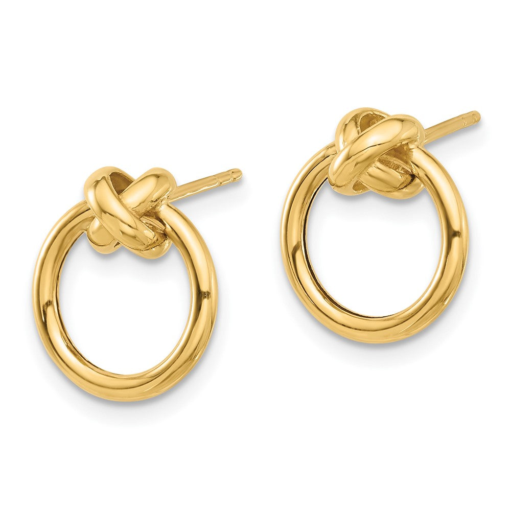 10K Polished Circle Post Earrings - Product Photo