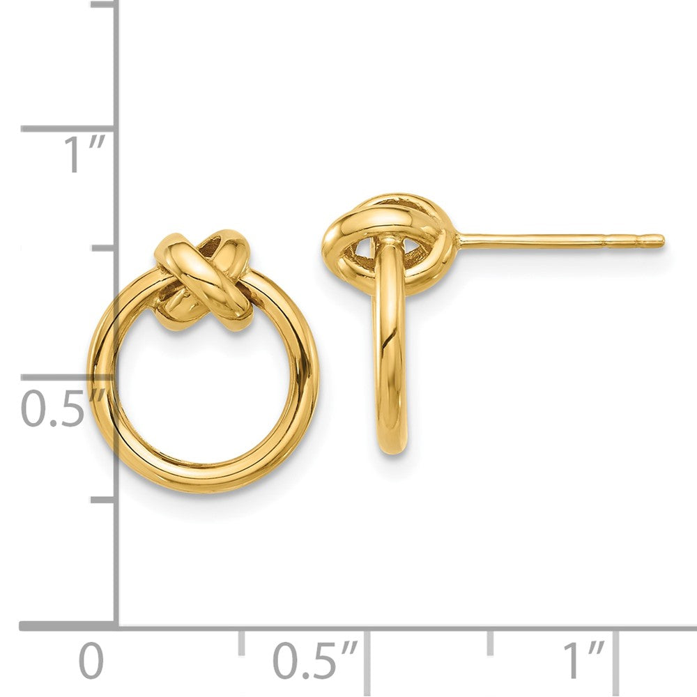 10K Polished Circle Post Earrings - Product Photo