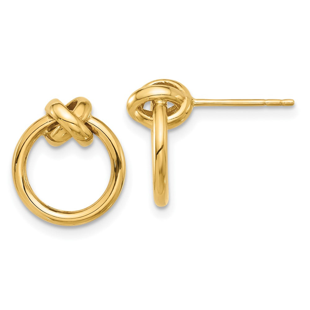 10K Polished Circle Post Earrings - Product Photo