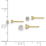 10k Polished 2.5mm 3mm 4mm CZ Round Set of 3 Post Earrings - Product Photo