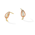 10k w/Rose-plating Polished CZ Fancy Post Earrings - Product Photo