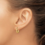 10K Yellow Gold Fancy Small Hoop Earrings - Product Photo