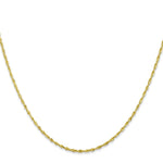 10K Yellow Gold 1.5mm Extra-Light Diamond-Cut Rope Chain Necklace 16"-30" - Product Photo