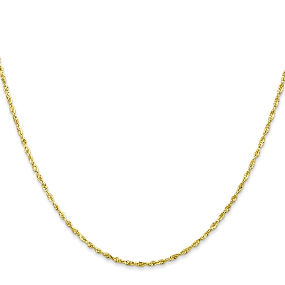 10K Yellow Gold 1.5mm Extra-Light Diamond-Cut Rope Chain Necklace 16"-30" - Product Photo
