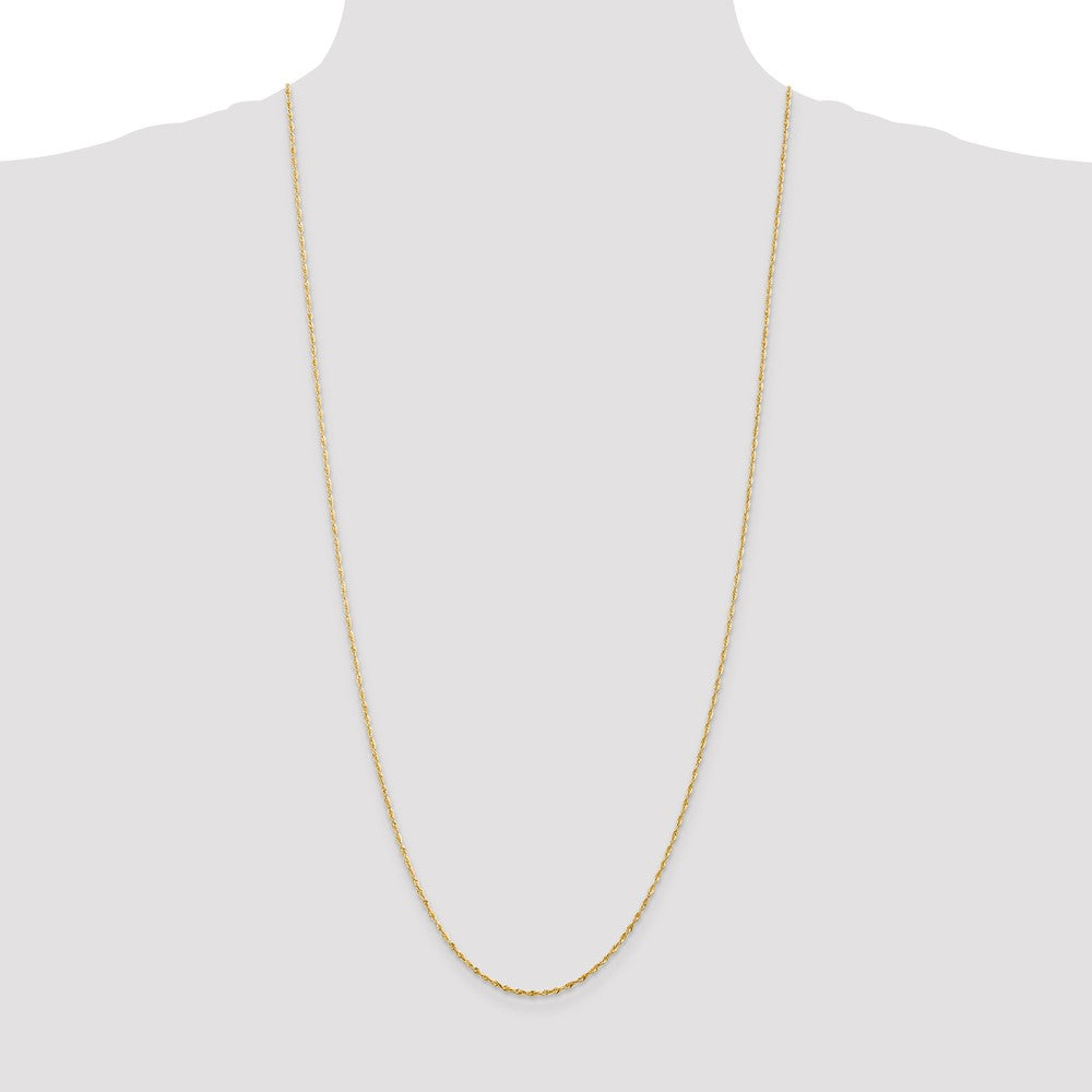 10K Yellow Gold 1.5mm Extra-Light Diamond-Cut Rope Chain Necklace 16"-30" - Product Photo
