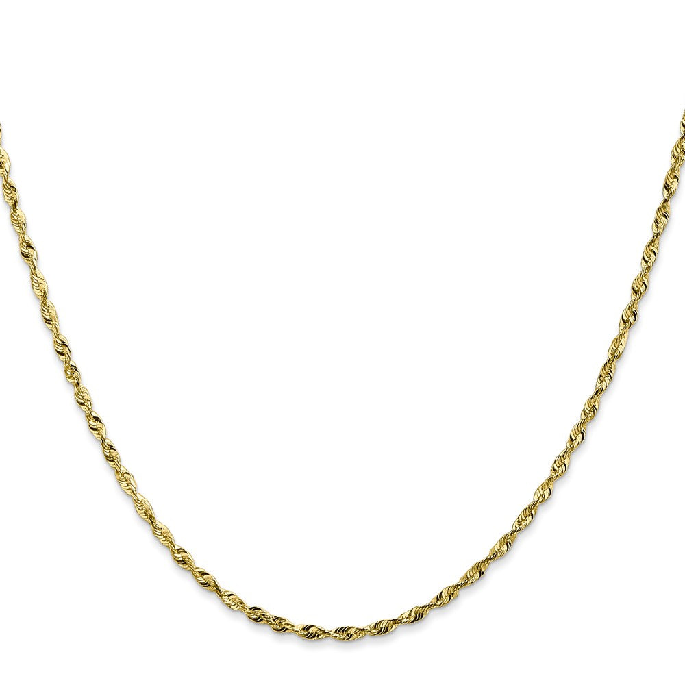 10K Yellow Gold 1.8mm Extra-Light Diamond-Cut Rope Chain Necklace 18"-30" - Product Photo
