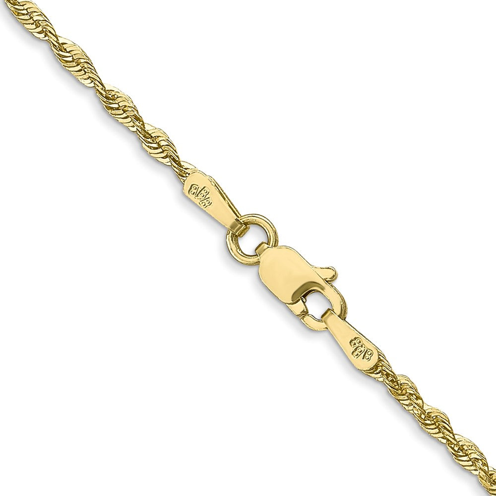 10K Yellow Gold 1.8mm Extra-Light Diamond-Cut Rope Chain Necklace 18"-30" - Product Photo