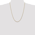 10K Yellow Gold 1.8mm Extra-Light Diamond-Cut Rope Chain Necklace 18"-30" - Product Photo
