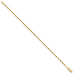 10K Yellow Gold 1.8mm Extra-Light Diamond-Cut Rope Chain Anklet Bracelet 6"-10" - Product Photo