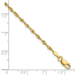 10K Yellow Gold 1.8mm Extra-Light Diamond-Cut Rope Chain Anklet Bracelet 6"-10" - Product Photo