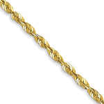 10K Yellow Gold 1.8mm Extra-Light Diamond-Cut Rope Chain Necklace 18"-30" - Product Photo