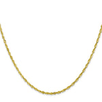 10K Yellow Gold 2.0mm Extra-Light Diamond-Cut Rope Chain Necklace 18"-30" - Product Photo