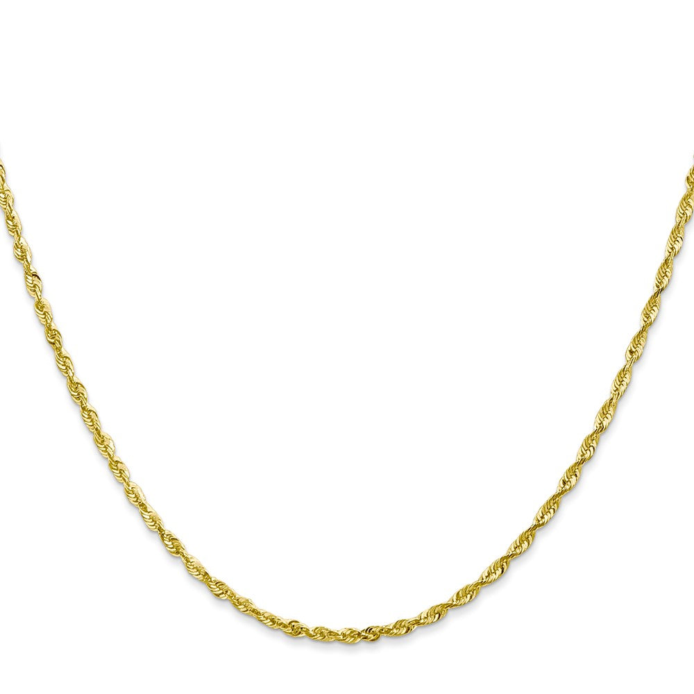 10K Yellow Gold 2.0mm Extra-Light Diamond-Cut Rope Chain Necklace 18"-30" - Product Photo