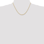 10K Yellow Gold 2.0mm Extra-Light Diamond-Cut Rope Chain Necklace 18"-30" - Product Photo