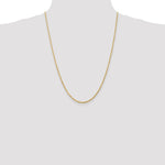 10K Yellow Gold 2.0mm Extra-Light Diamond-Cut Rope Chain Necklace 18"-30" - Product Photo