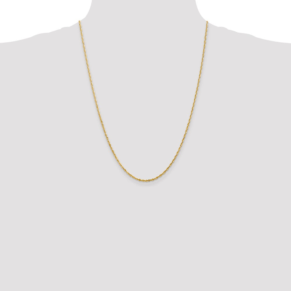 10K Yellow Gold 2.0mm Extra-Light Diamond-Cut Rope Chain Necklace 18"-30" - Product Photo