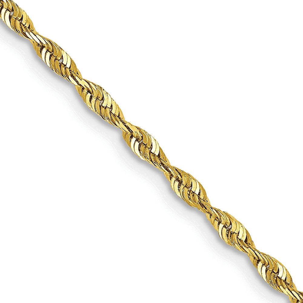 10K Yellow Gold 2.0mm Extra-Light Diamond-Cut Rope Chain Necklace 18"-30" - Product Photo