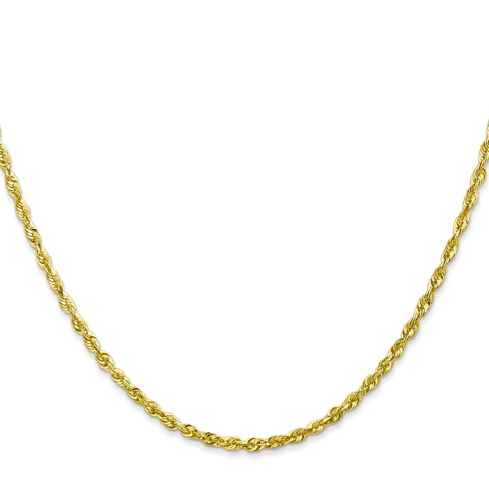 10K Yellow Gold 2.25mm Extra-Light Diamond-Cut Rope Chain Necklace 18"-24" - Product Photo