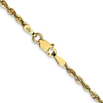 10K Yellow Gold 2.25mm Extra-Light Diamond-Cut Rope Chain Necklace 18"-24" - Product Photo