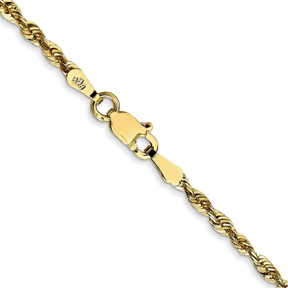 10K Yellow Gold 2.25mm Extra-Light Diamond-Cut Rope Chain Necklace 18"-24" - Product Photo