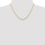 10K Yellow Gold 2.25mm Extra-Light Diamond-Cut Rope Chain Necklace 18"-24" - Product Photo