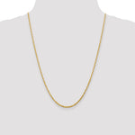 10K Yellow Gold 2.25mm Extra-Light Diamond-Cut Rope Chain Necklace 18"-24" - Product Photo
