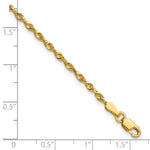 10K Yellow Gold 2.25mm Extra-Light Diamond-Cut Rope Chain Bracelet 7"-9" - Product Photo