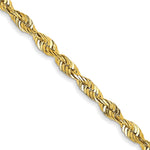 10K Yellow Gold 2.25mm Extra-Light Diamond-Cut Rope Chain Necklace 18"-24" - Product Photo