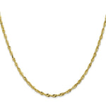 10K Yellow Gold 2.50mm Extra-Light Diamond Cut Rope Chain Necklace 20"-24" - Product Photo