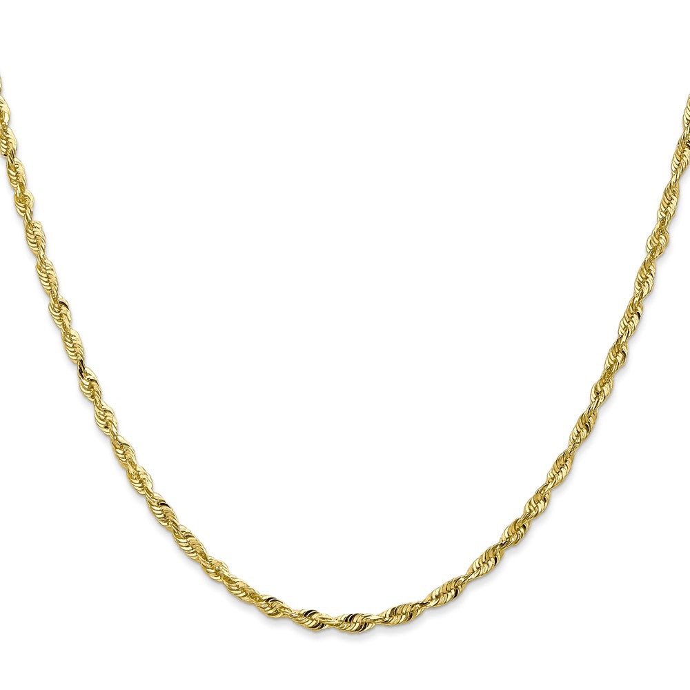 10K Yellow Gold 2.50mm Extra-Light Diamond Cut Rope Chain Necklace 20"-24" - Product Photo