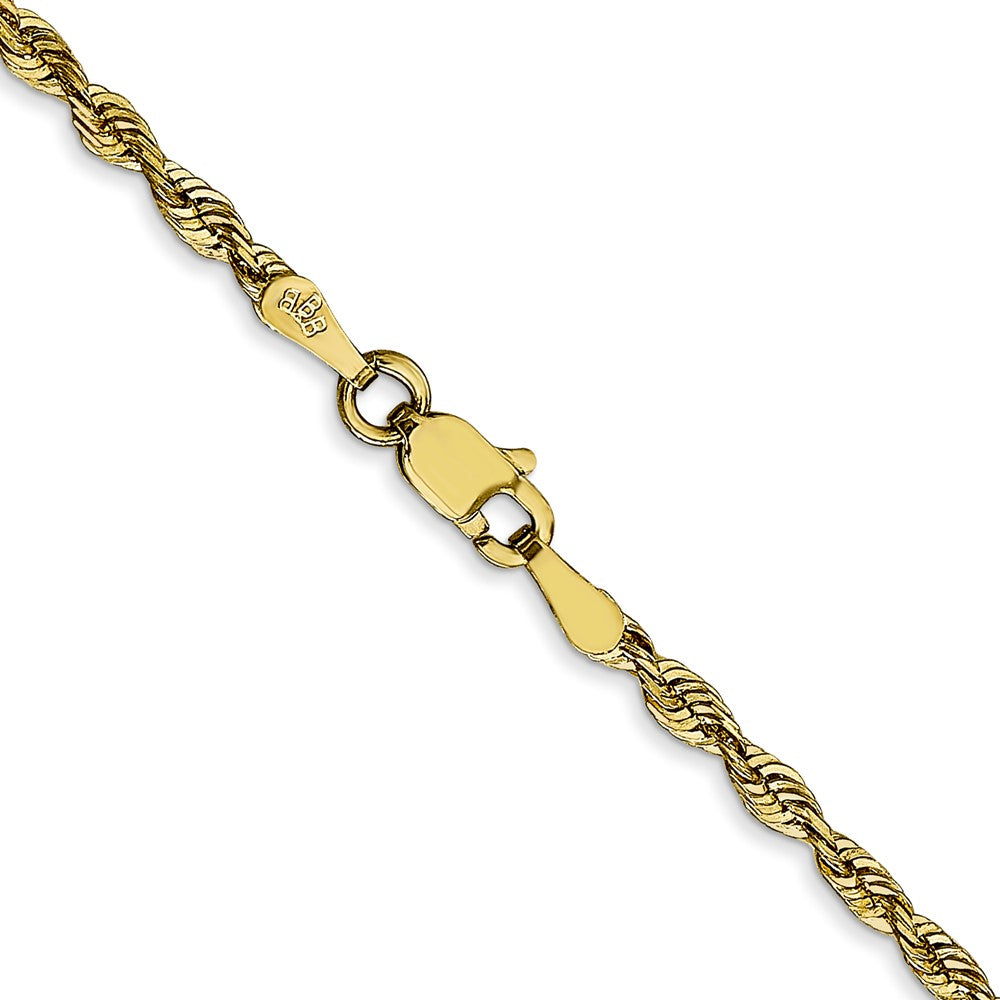 10K Yellow Gold 2.50mm Extra-Light Diamond Cut Rope Chain Necklace 20"-24" - Product Photo