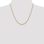 10K Yellow Gold 2.50mm Extra-Light Diamond Cut Rope Chain Necklace 20"-24" - Product Photo