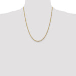 10K Yellow Gold 2.50mm Extra-Light Diamond Cut Rope Chain Necklace 20"-24" - Product Photo