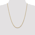10K Yellow Gold 2.50mm Extra-Light Diamond Cut Rope Chain Necklace 20"-24" - Product Photo