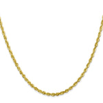 10K Yellow Gold 2.75mm Extra-Light Diamond-Cut Rope Chain Necklace 18"-24" - Product Photo