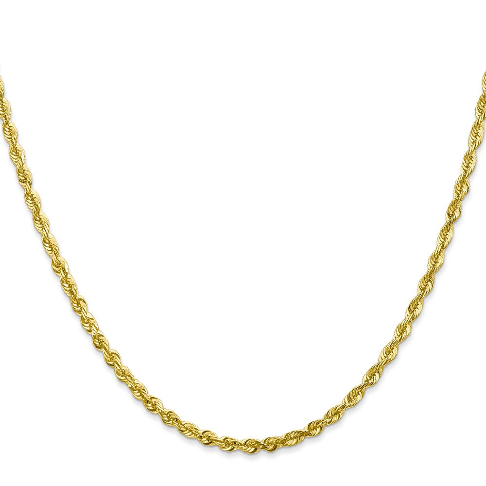 10K Yellow Gold 2.75mm Extra-Light Diamond-Cut Rope Chain Necklace 18"-24" - Product Photo