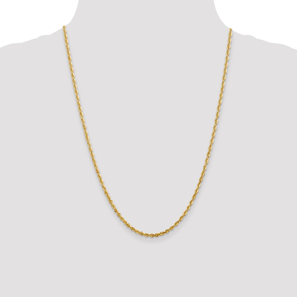 10K Yellow Gold 2.75mm Extra-Light Diamond-Cut Rope Chain Necklace 18"-24" - Product Photo