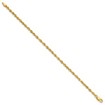 10K Yellow Gold 2.75mm Extra-Light Diamond-Cut Rope Chain Bracelet 7"-8" - Product Photo