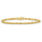10K Yellow Gold 2.75mm Extra-Light Diamond-Cut Rope Chain Bracelet 7"-8" - Product Photo
