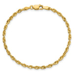 10K Yellow Gold 2.75mm Extra-Light Diamond-Cut Rope Chain Bracelet 7"-8" - Product Photo