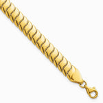 10K Yellow Gold Polished Fancy Herringbone Link 7.5in Bracelet - Product Photo