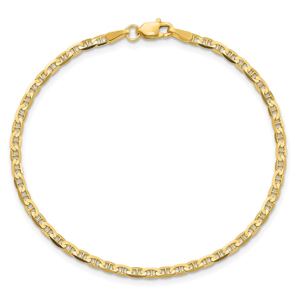 10k 2.4mm Concave Anchor Chain Anklet - Product Photo