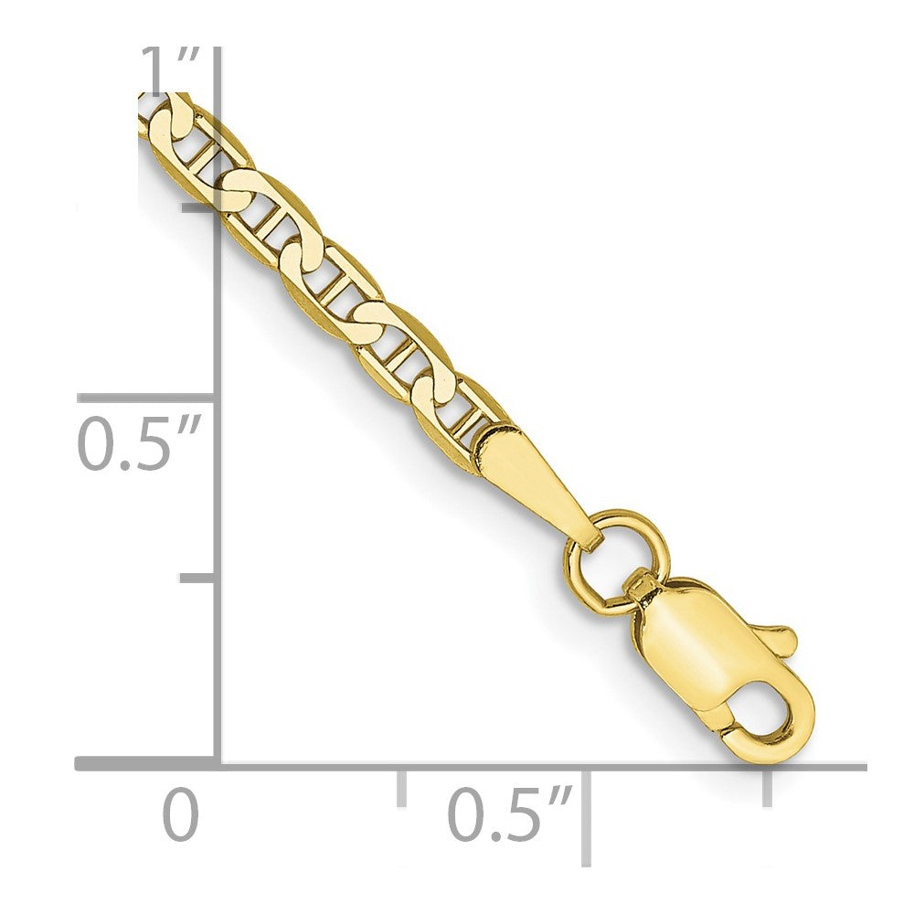 10k 2.4mm Concave Anchor Chain Anklet - Product Photo